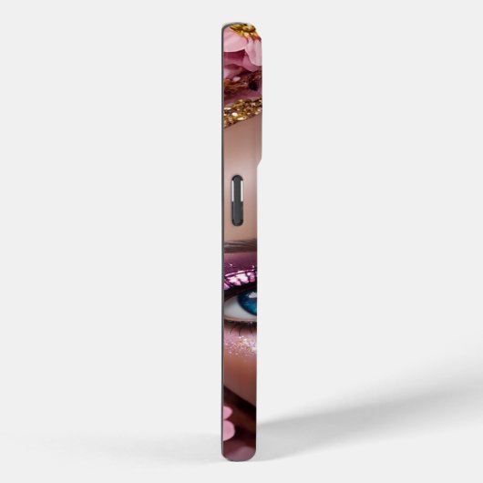 Fonkelende pop Glitters en bloemen Case-Mate iPhone Case (Achterkant / Rechts)