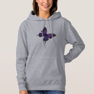 Fonkelende Vleugels: Paarse Glitter Vlinder Hoodie