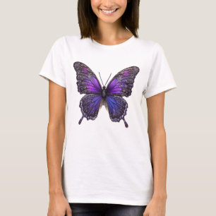 Fonkelende Vleugels: Paarse Glitter Vlinder T-shirt