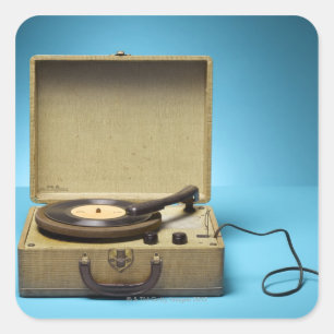  fonograaf vierkante sticker