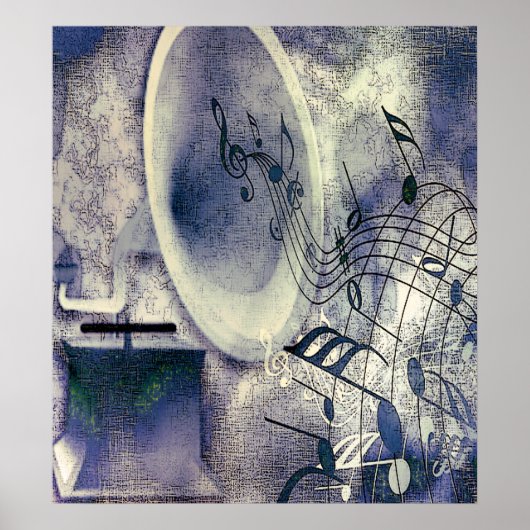  fonografie en muziek poster (Voorkant)