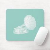  fonografie Zee Groene witte Gramophone Cool Muismat (Met muis)