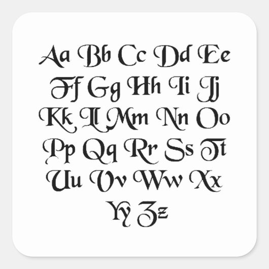 Font01 Square Sticker (Voorkant)