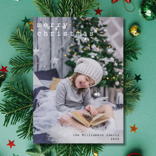 Font Afbeelding voor Merry kerstschrijfmachine Fot Feestdagenkaart