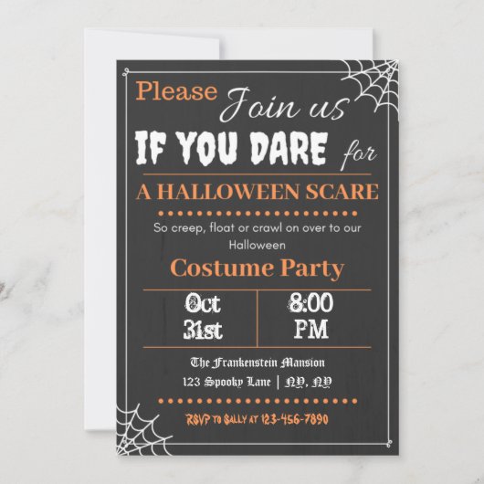 Font-astic Halloween Party Invitation Kaart (Voorkant)