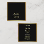 Font Chic voor snel zwarte gouden handschrift Vierkante Visitekaartje (Voorkant / Achterkant)