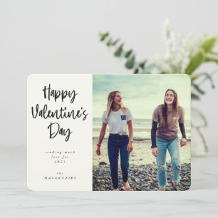 Font Happy Valentine's Day Photo van modern script Feestdagenkaart