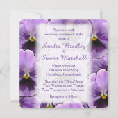 Font Paarse Pansy Wedding Uitnodiging (Voorkant)