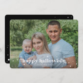 Font + Stars Retro Moderne Happy Carte photo Hallo (Devant / Derrière)