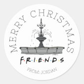 Fontaine AMIENDS™ | Étiquette cadeau de Noël (Devant)