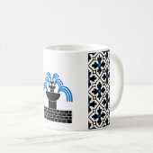 Fontaine dans Sable Populace Badge Café Mug (Devant droit)