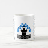 Fontaine dans Sable Populace Badge Café Mug (Centre)