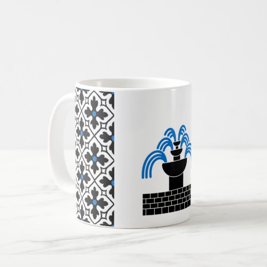 Fontaine dans Sable Populace Badge Koffie Mok (Voorkant links)