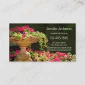 Fontaine de Fleurs Carte de visite de jardinage (Dos)