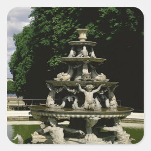 Fontaine de la Pyramide Vierkante Sticker