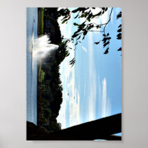 Fontaine sur le lac Mirror photo sur affiche