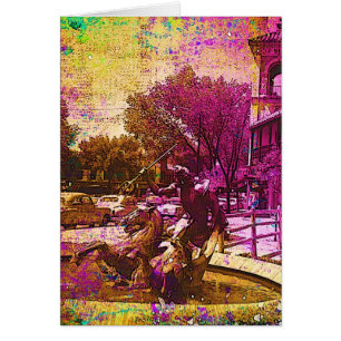 Fontaine vintage Neptune Grunge colorée