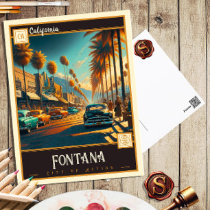 Fontana, Californië Oude ansichtkaart Briefkaart