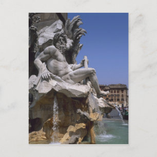 Fontana dei Quattro Fiumi, Piazza Navona, Rome, Briefkaart