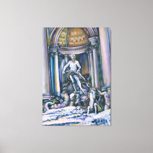 Fontana Di Trevi Canvas Afdruk