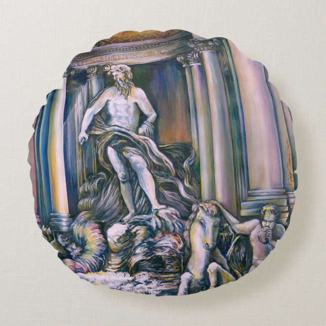 Fontana Di Trevi, Roma, Italië Rond Kussen (Voorkant)