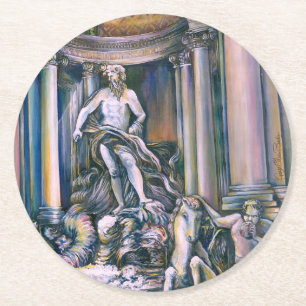 Fontana Di Trevi, Roma, Italië Ronde Kartonnen Onderzetter