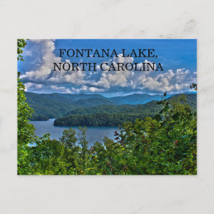Fontana Lake North Carolina Blue Sky Foto Briefkaart