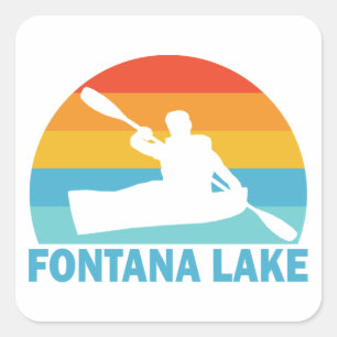 Fontana Lake North Carolina Kayak Vierkante Sticker