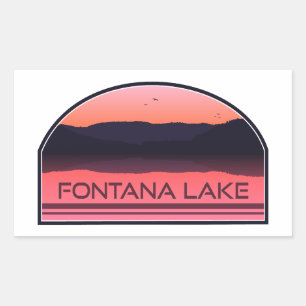Fontana Lake North Carolina Red Sunrise Rechthoekige Sticker