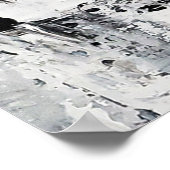 Fonte de glace abstraite affiche noire et blanche (Coin)