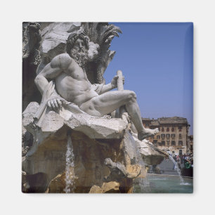 Fonte van de vier rivieren, Piazza Navona, Rome, Magneet