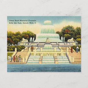 Fontein, Belle Isle Park Detroit Michigan Briefkaart