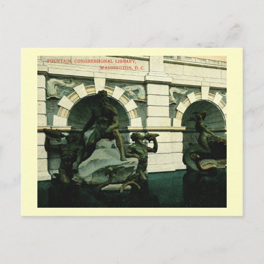 Fontein, Bibliotheek van het Congres, Washington D Briefkaart (Voorkant)