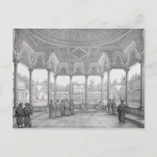 fontein en kiosk van de tuin van Choubrah, van Briefkaart