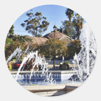 Fontein in Balbao Park San Diego Ronde Sticker