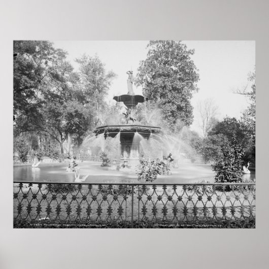 fontein in Forsyth Park Poster (Voorkant)