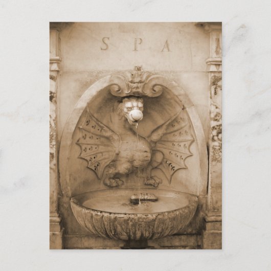 fontein in het Briefkaart Rome (Voorkant)
