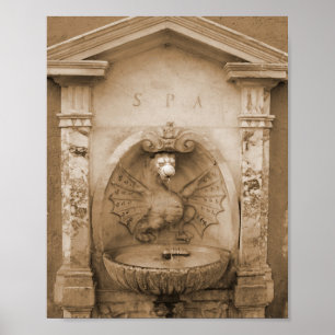 fontein in Rome Poster
