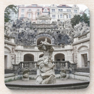 fontein met Neptunstandbeeld in Praag Bier Onderzetter