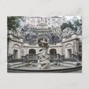 fontein met Neptunstandbeeld in Praag Feestdagenkaart
