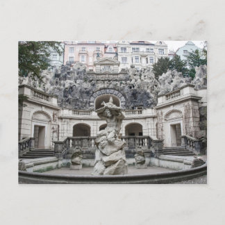 fontein met Neptunstandbeeld in Praag Feestdagenkaart