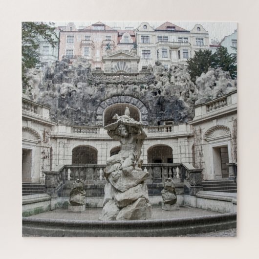 fontein met Neptunstandbeeld in Praag Legpuzzel (Verticaal)