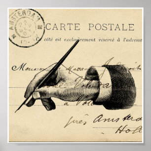 fontein Pen Frans Briefkaart Art Print