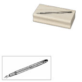 Fontein pen houten gemonteerde rubberen stempel (Gestempeld)