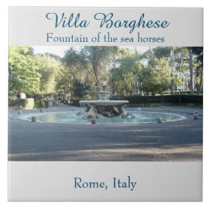 Fontein van het zee, Villa Borghese Garden Tegeltje