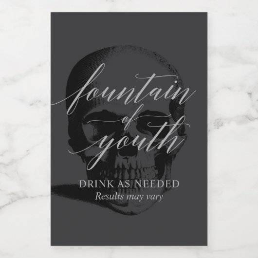 Fontein van Jeugd RIP 20s Mini Wijn Etiket (Enkel label)