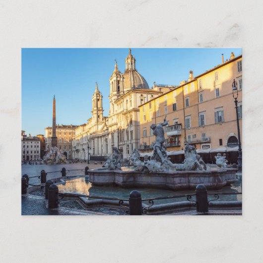 Fontein van Neptunus op het Piazza Navona - Rome Briefkaart (Voorkant)