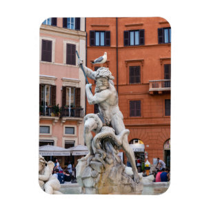 Fontein van Neptunus op het Piazza Navona - Rome Magneet