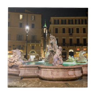 Fontein van Neptunus op het Piazza Navona - Rome Tegeltje