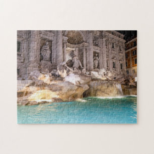 Fontein van Trevi 's nachts - Rome, Italië Legpuzzel